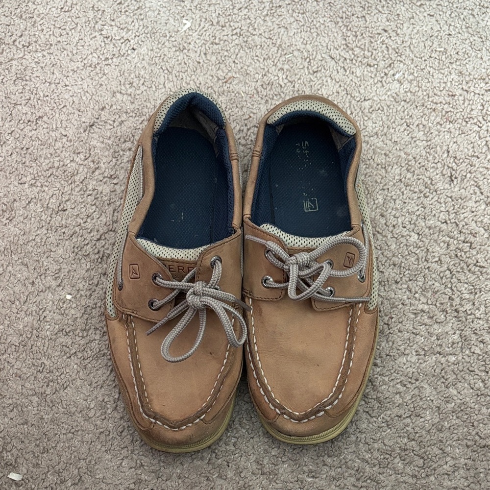 Sperry Tan Leather Boat Shoes for Men